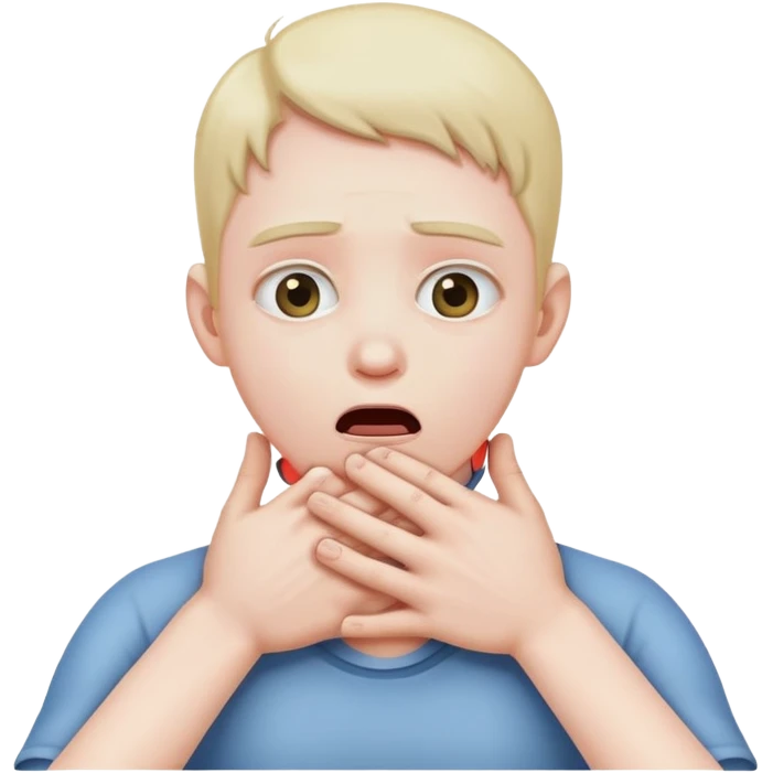Person choking neck with their hands emoji