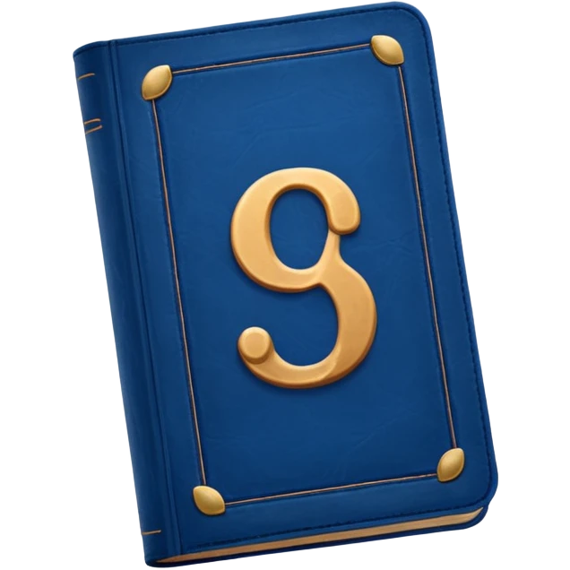 Dark blue book with a number "9" in the cover emoji