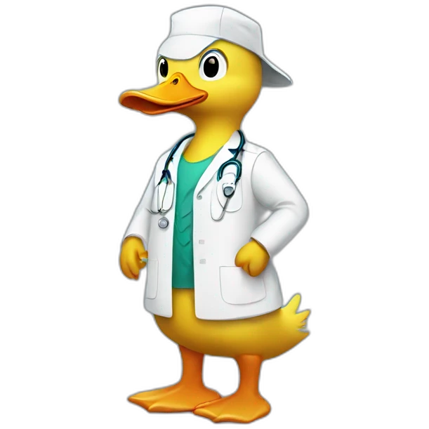 Duck with doctor clothes emoji