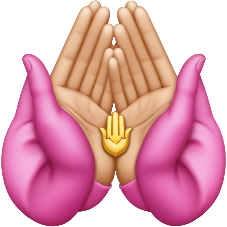 Pink prayer hands light gold emoji