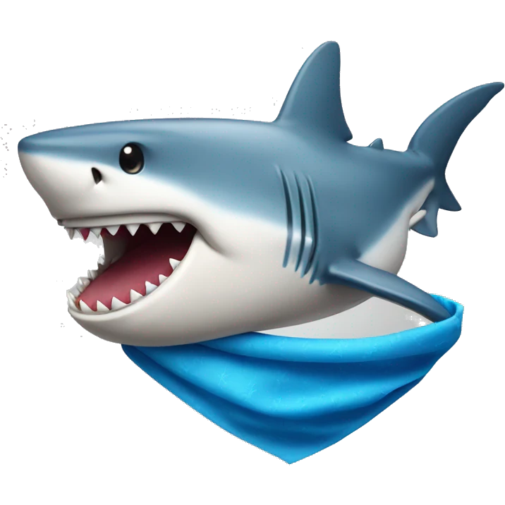 Shark with a blue bandana with  s emoji