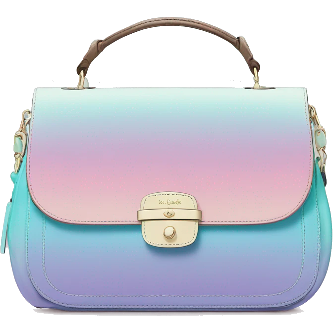 Realistic pastel ombre Kate Spade satchel purse Isolated.  emoji