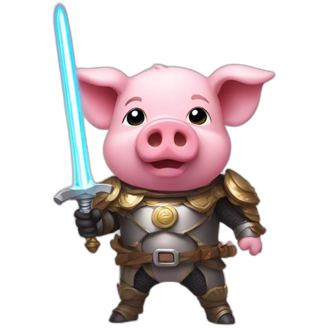 pig with with laser sword emoji