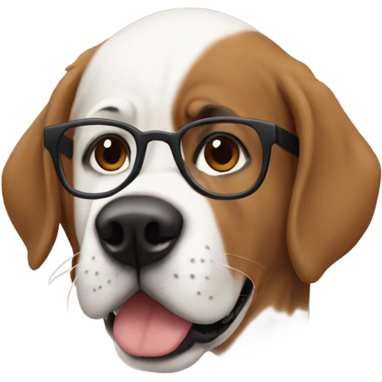 bald boy in glasses with a St. Bernard emoji
