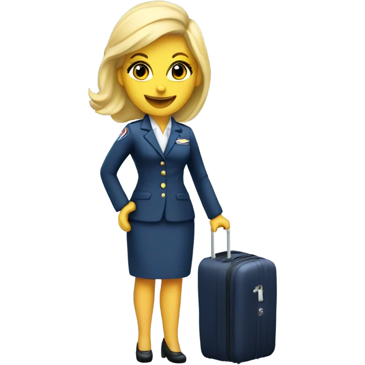  Blonde delta flight attendant with luggage  emoji