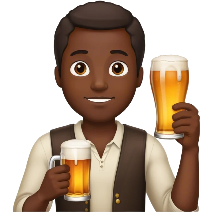 black guy holding beer emoji