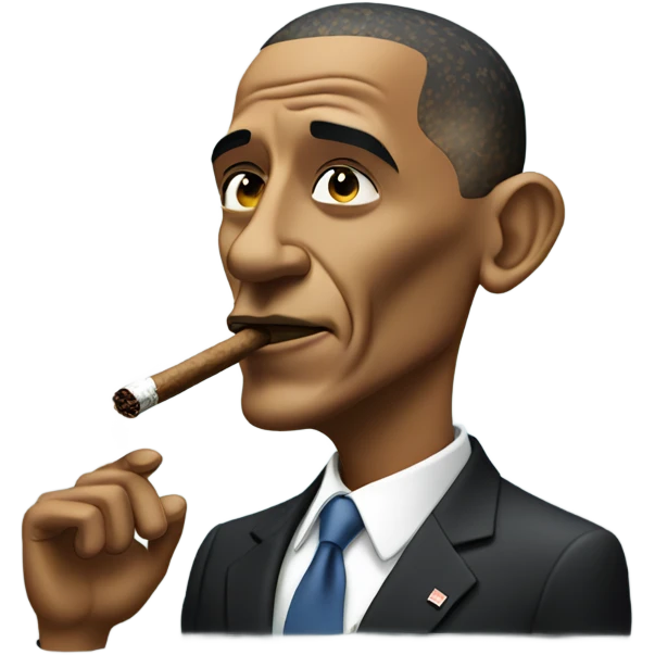 Obama smoking a cigar  emoji