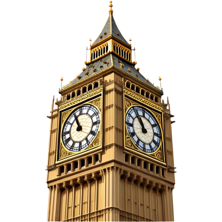 Cinematic Realistic Big Ben Landmark Emoji, showcasing the historic clock tower in exquisite detail rendered with dynamic lighting and rich textures that highlight its timeless grandeur. emoji