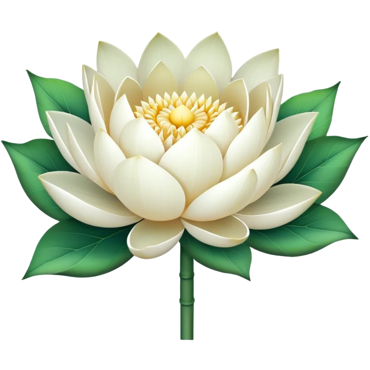 big bouquet White Lotus, luxuriant, stem, leaf, bright emoji