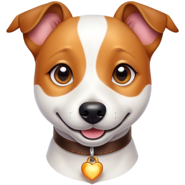 Cinematic Cute Jack Russell Terrier Portrait Emoji, Head tilted playfully and inquisitively, featuring a charming, small yet spirited body with a smooth, glossy coat, round, sparkling eyes full of delightful curiosity, and an endearing, mischievous smile, Simplified yet irresistibly adorable features, highly detailed, glowing with a warm, inviting glow, high shine, affectionate and lively, stylized with a touch of whimsical canine charm, soft glowing outline, capturing the essence of a mischievous yet lovable Jack Russell Terrier that seems as if it could scamper out of the screen into your arms! emoji