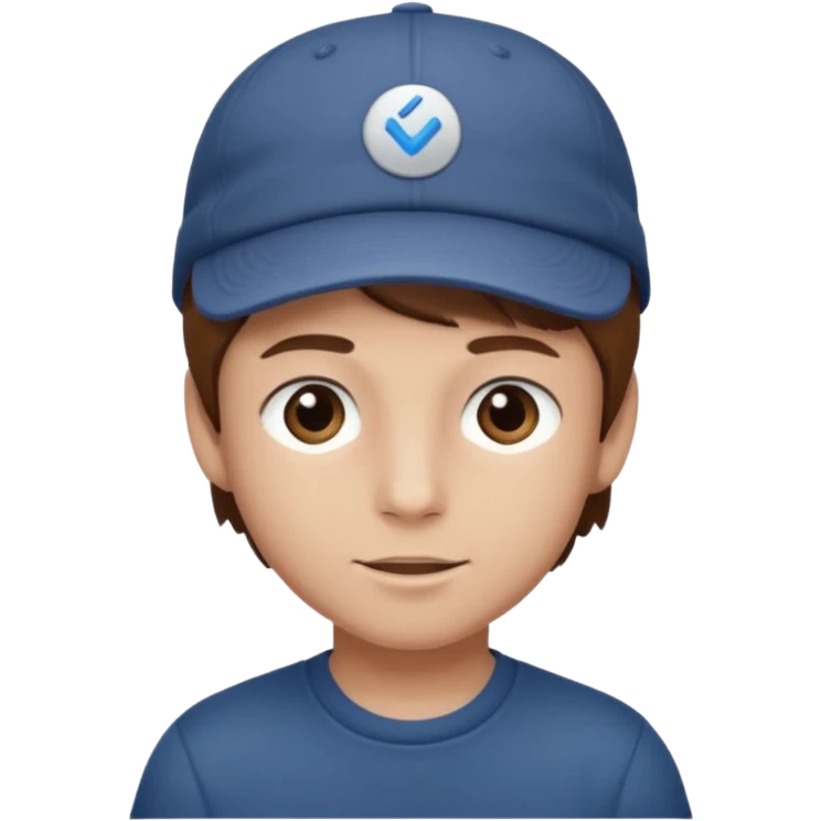 Un niño con gorra pelo castaño  emoji