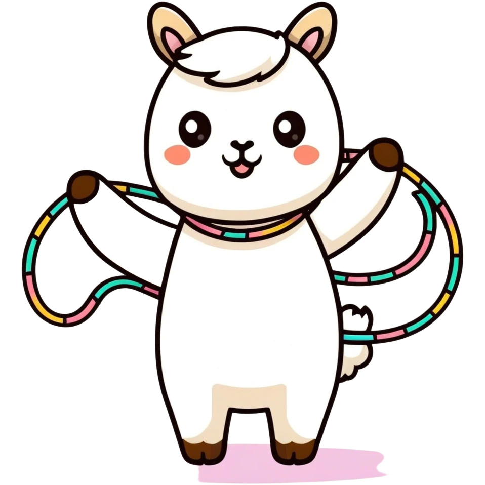 Alpaka with hula hoop  emoji