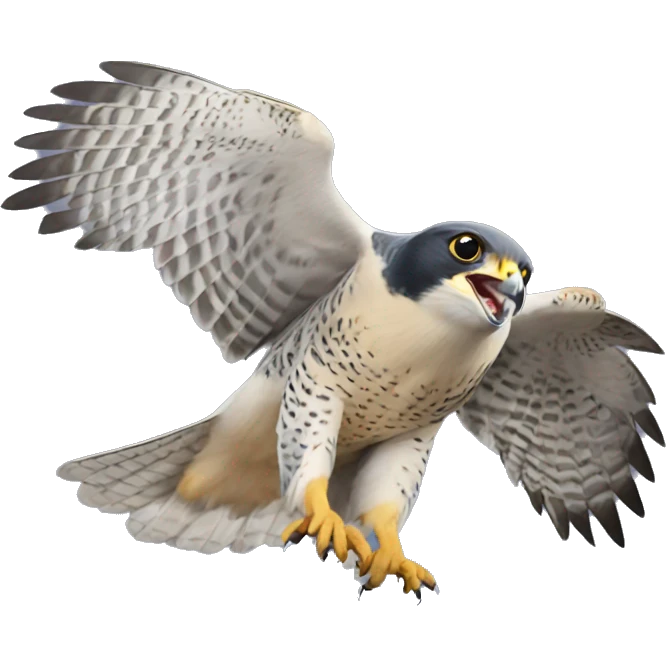 peregrine falcon smiling flying emoji