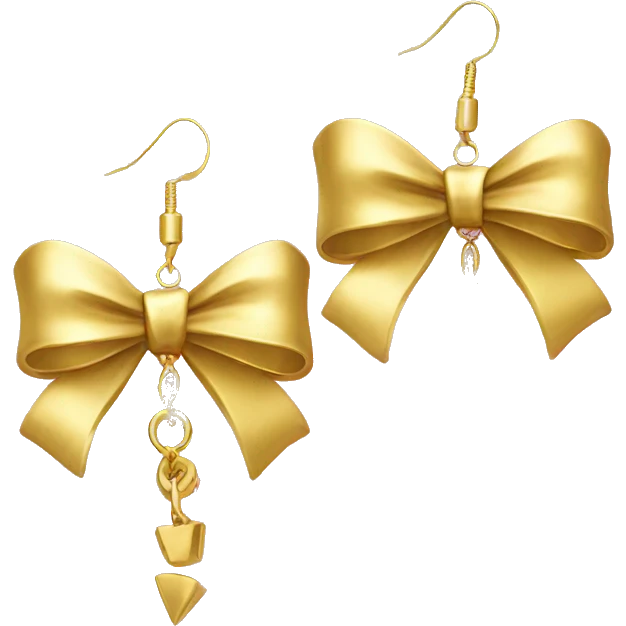 dangly gold bow earrings emoji