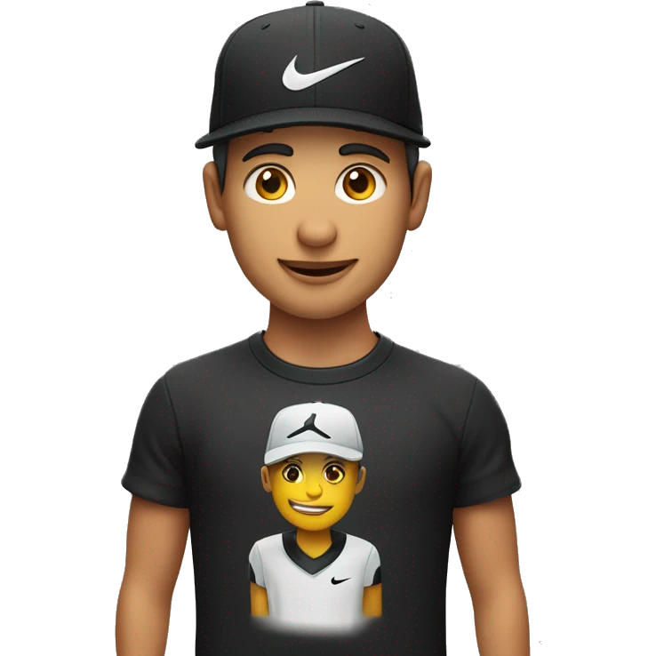 Una gorra nike en una persona con sueter negro emoji