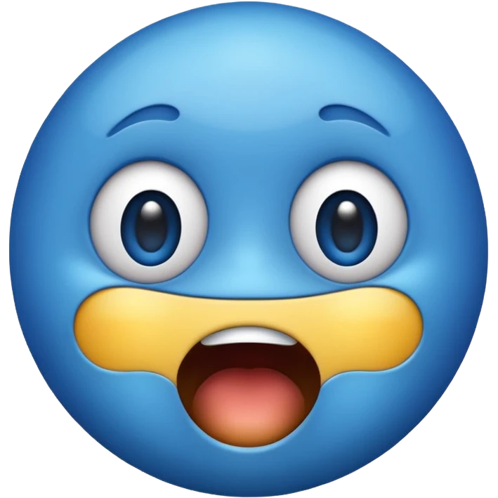 blue emoji with a surprised face emoji