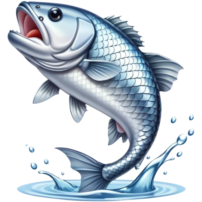 Bass jumping out of water  emoji
