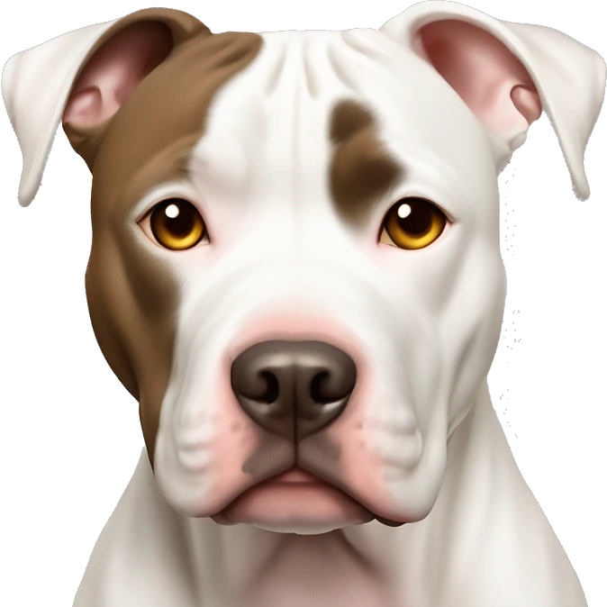￼ tan pitbull with white around neck with amber eyes  emoji