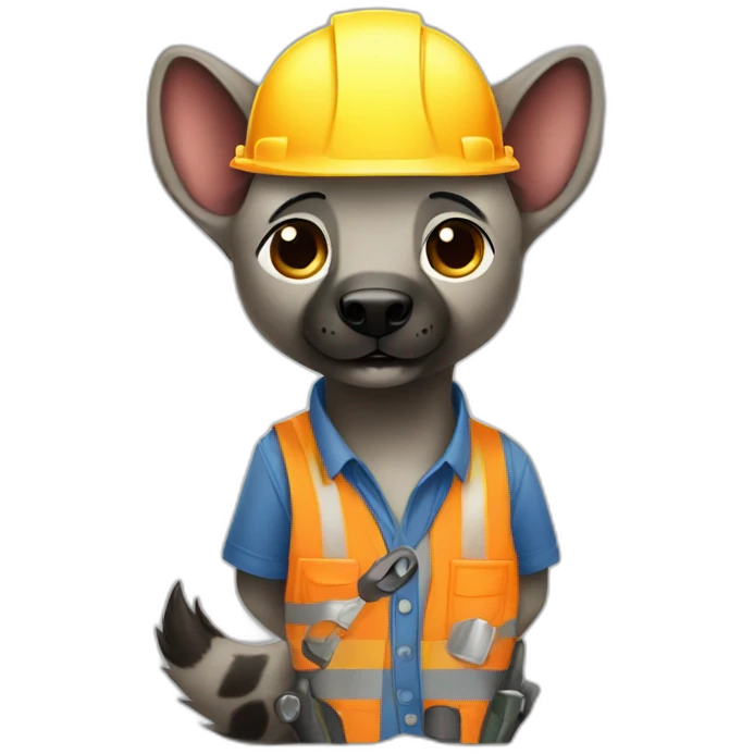 hyena as construction worker emoji