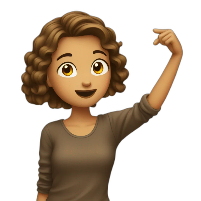 Fille brun qui fait un dab emoji