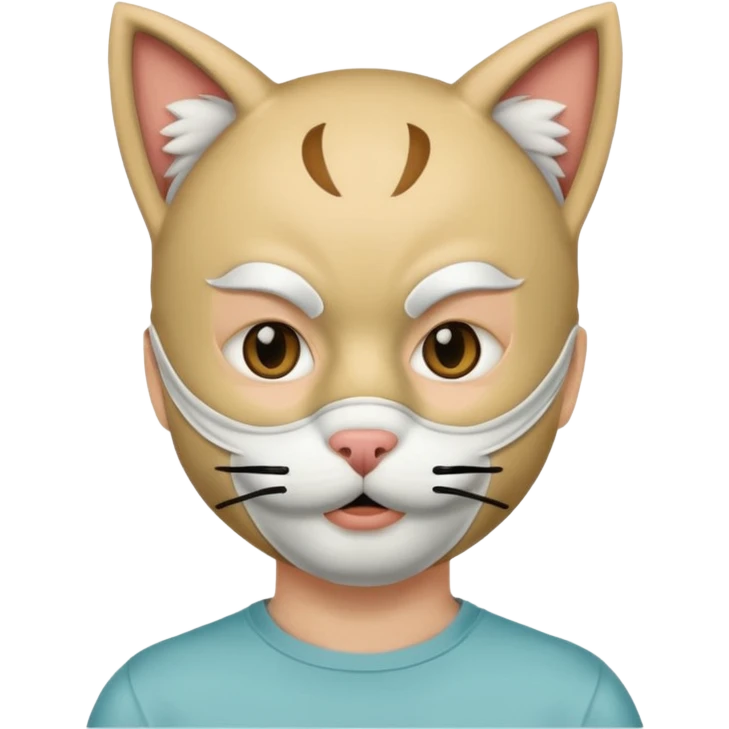 boy waring cat mouth mask
 emoji
