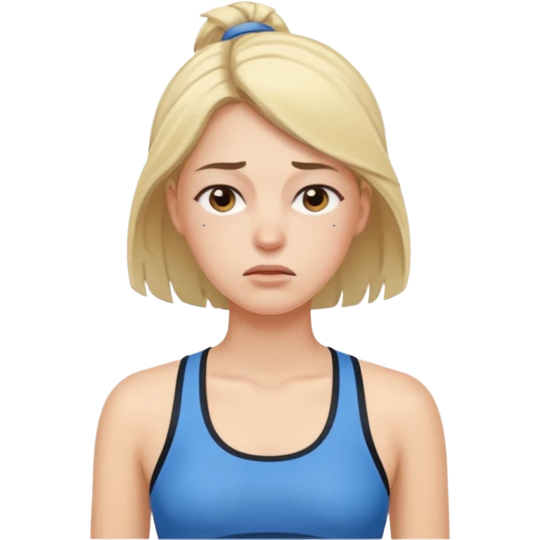 피곤해보이는, 운동복 입은 여자 emoji