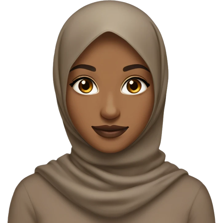 Brown skinned girl wearing a hijab with brown eyes two toned lips dimples and a round face emoji