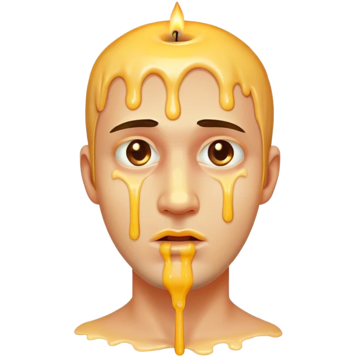 Man dripping candle wax emoji