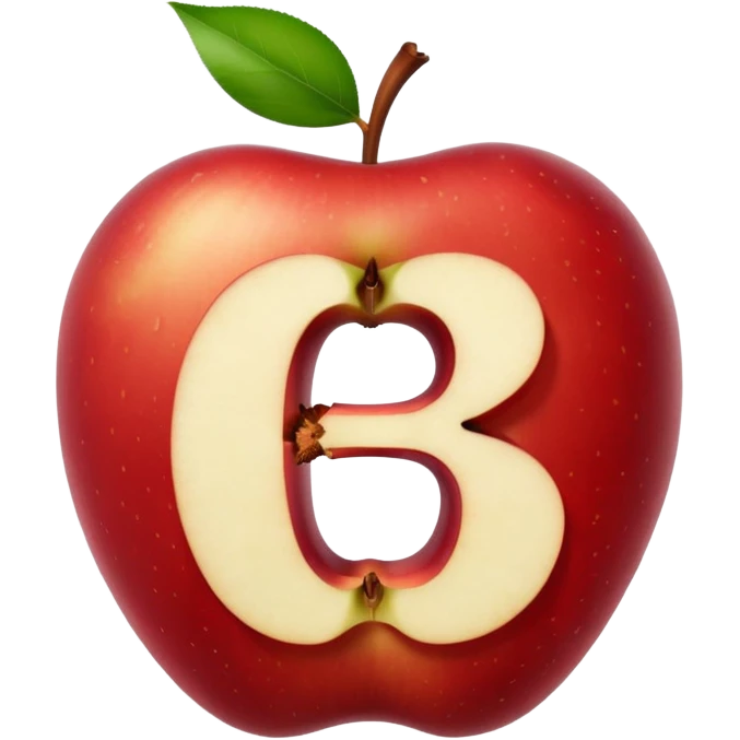 O like empty apple inside letter B emoji
