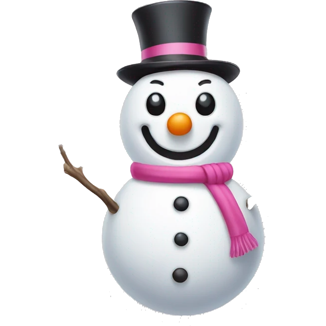 Pink snowman  emoji