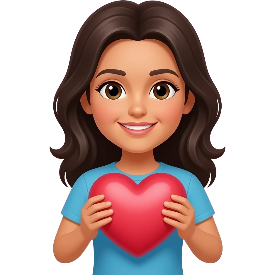 Me puedes crear un emoji de un personaje que se esté agarrando el corazón y  diga el nombre de Lupita emoji