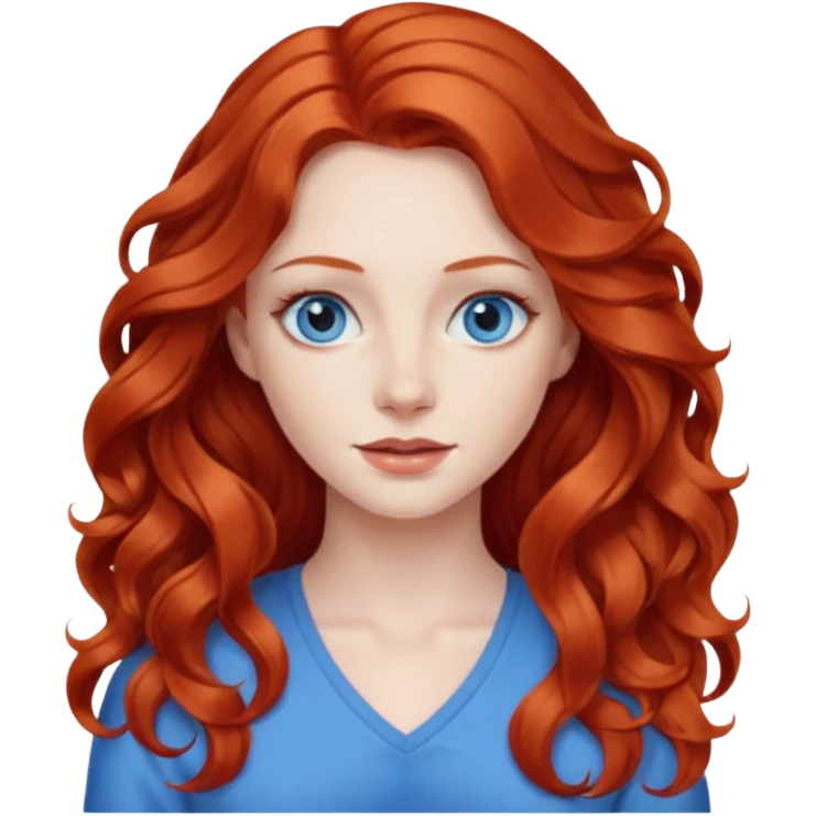 long redhead wavy hair woman back emoji
