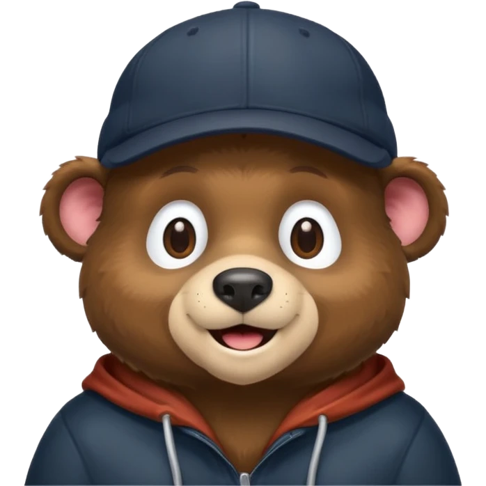 black Bear with cap emoji