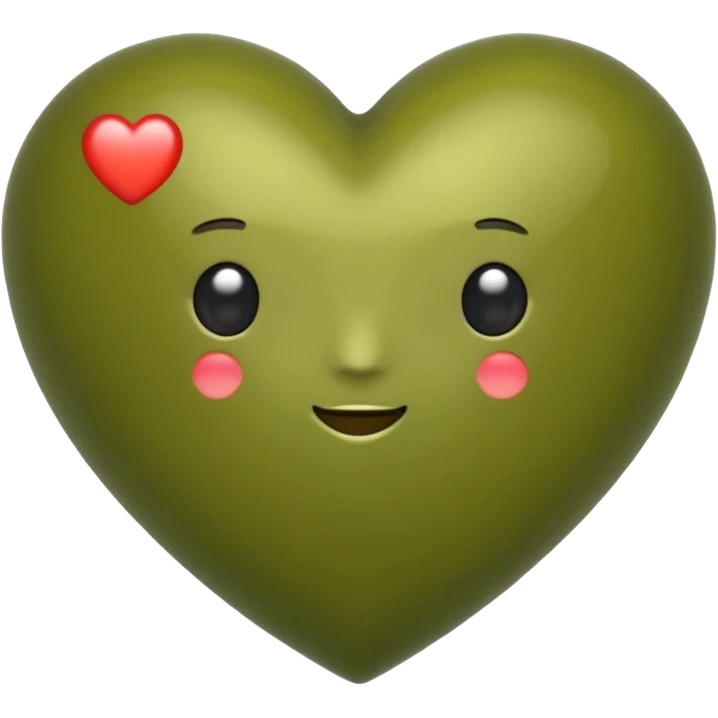olive green heart emoji emoji