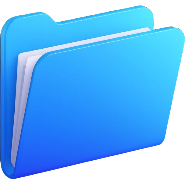 Windows 11 style folder icon, modern, rounded corners, blue gradient, minimal, no text emoji