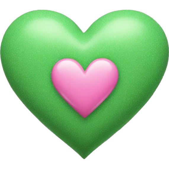 green heart with pink heart on it emoji