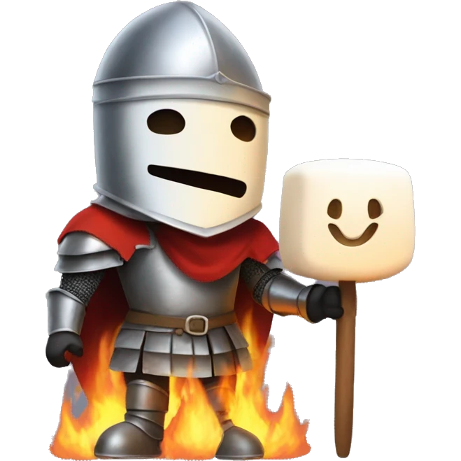 a knight keeping a marshmellow over fire and saying "i wish it was 2024" emoji
