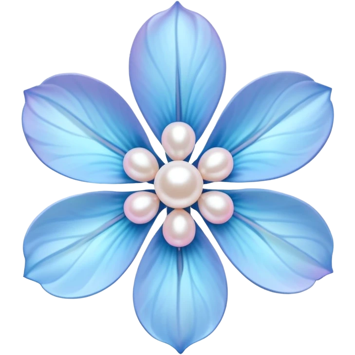 blue pastel sakura flower with a pearl border emoji