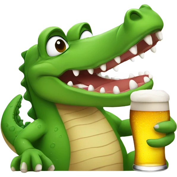 Croc with beer emoji