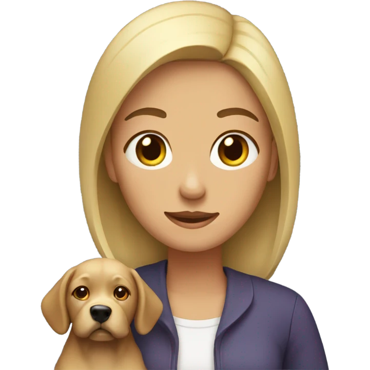 women with dog emoji