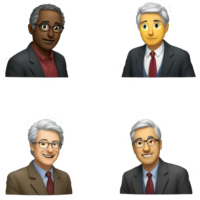 4 professors talking around a table emoji