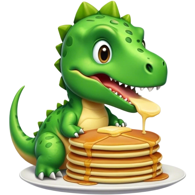 Dino with panckake  emoji