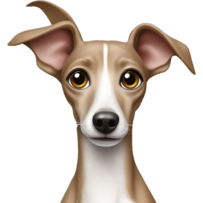 An italian greyhound waving emoji