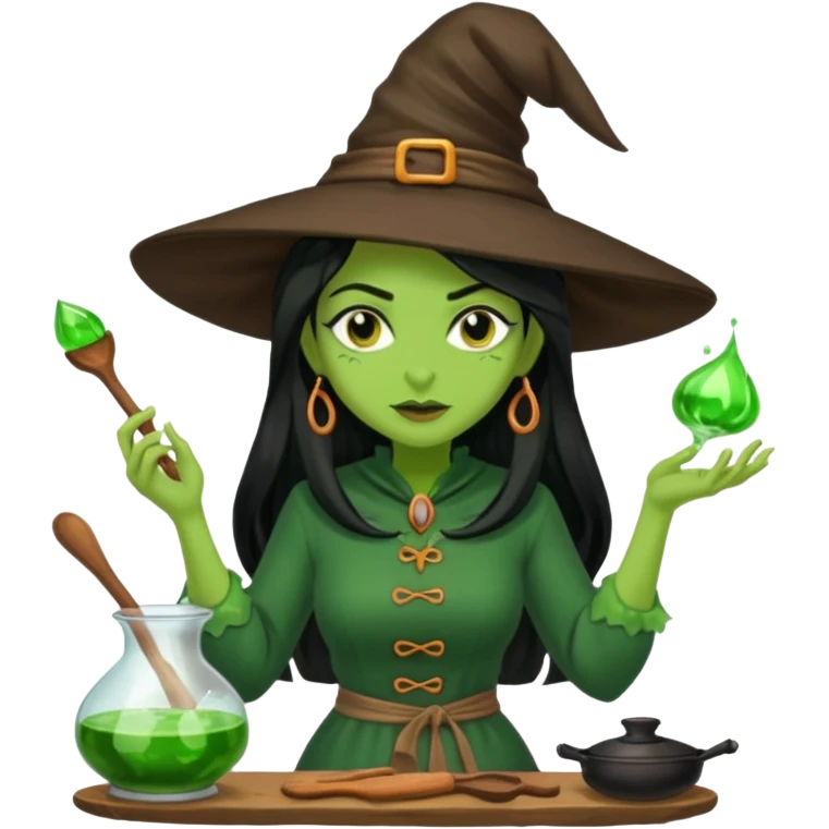 green witch cooking potion emoji
