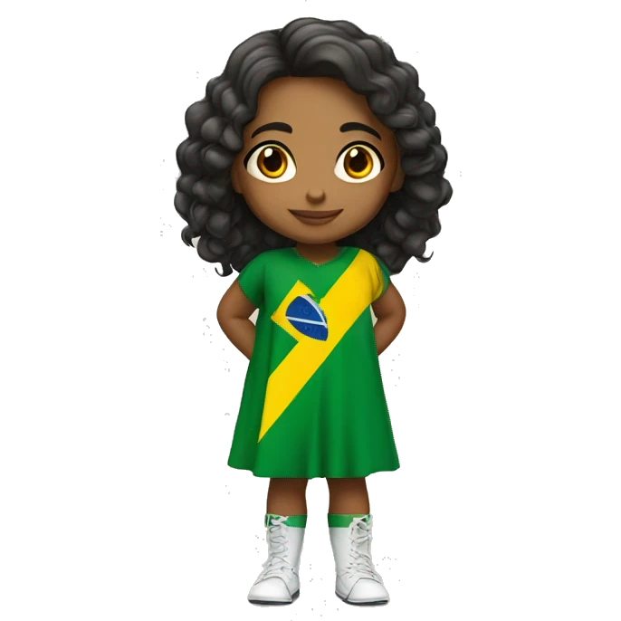 brazillian girl with brazillian flag clothes  emoji