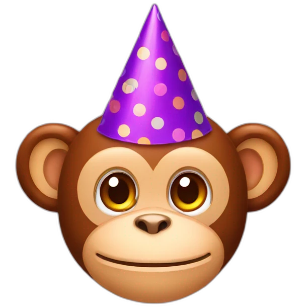 monkey head birthday hat emoji