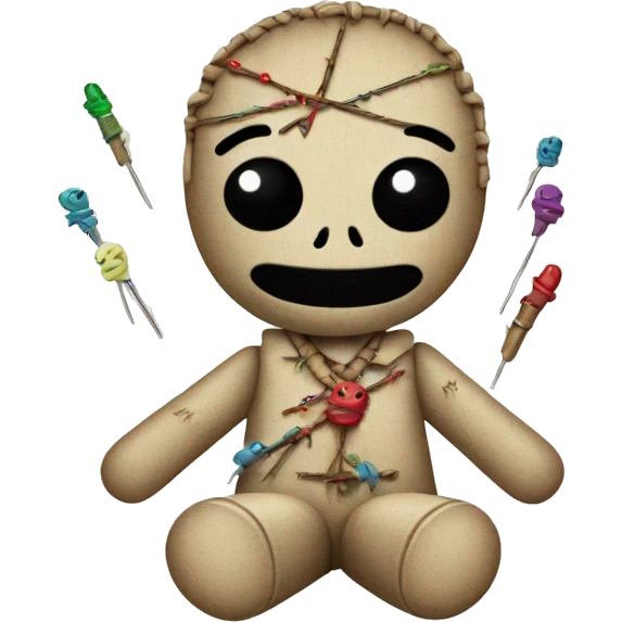 Voodoo doll with pins emoji
