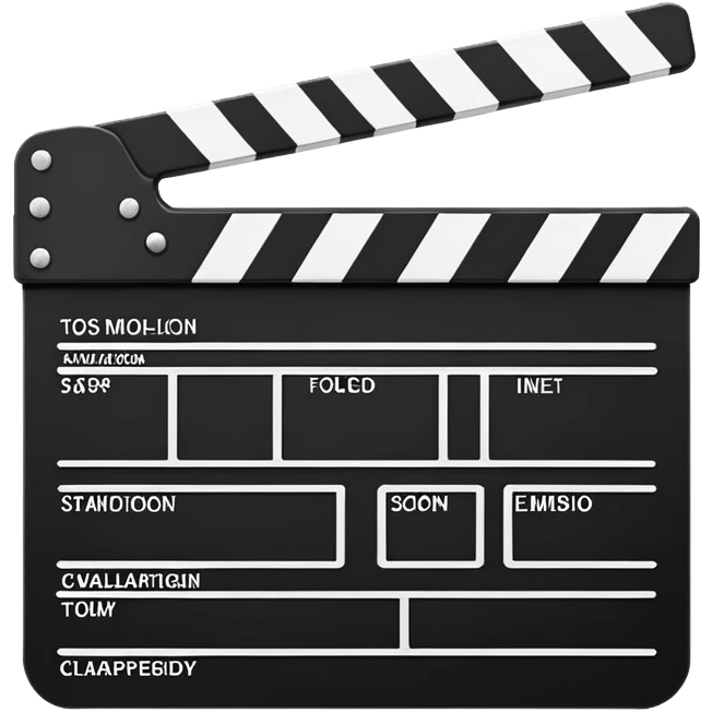 most minimal possible clapperboard, just a hint of the triangular clapper top, extreme simplification emoji