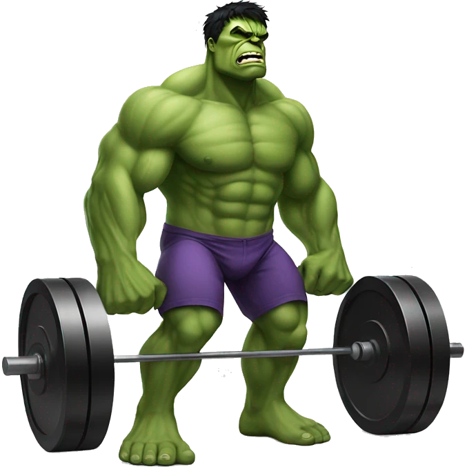 The hulk doing back squats emoji
