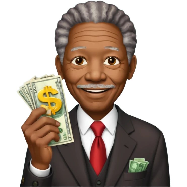 morgan freeman holding money emoji